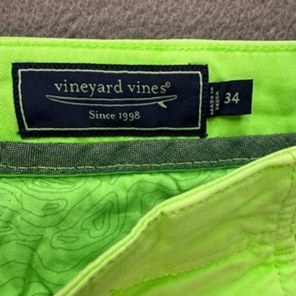 Vineyard Vines Island Short Slim Fit Mens 34 Green‎ Chino Cotton Beach Casual - Picture 3 of 11
